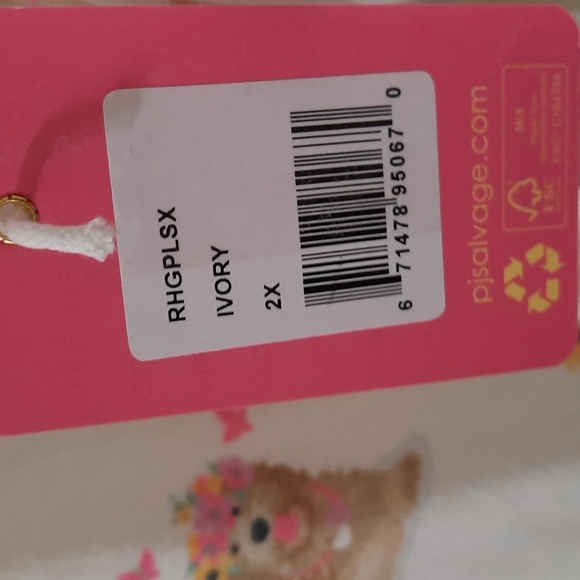 NWT P.J.SALVAGE IVORY DOG/FLOWERS PRINT PAJAMA TOP SZ 2X - Picture 4 of 15